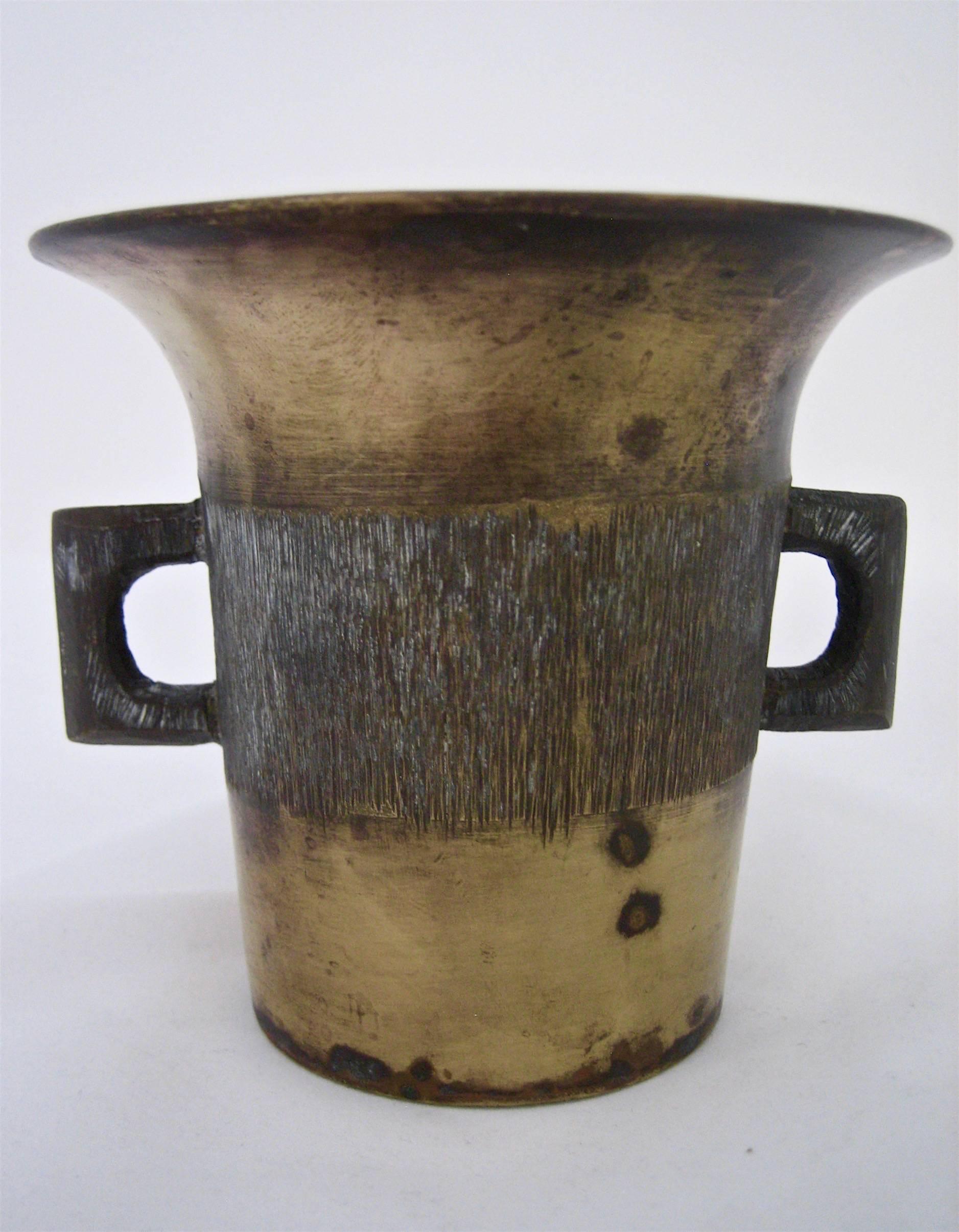 Unknown Vintage Trench Art Brass Mortar Vessel