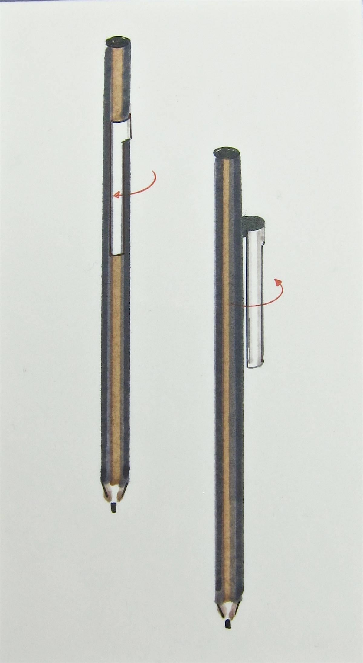 Modern Three Original Jerome Gould Design Drawings for Writing Instruments