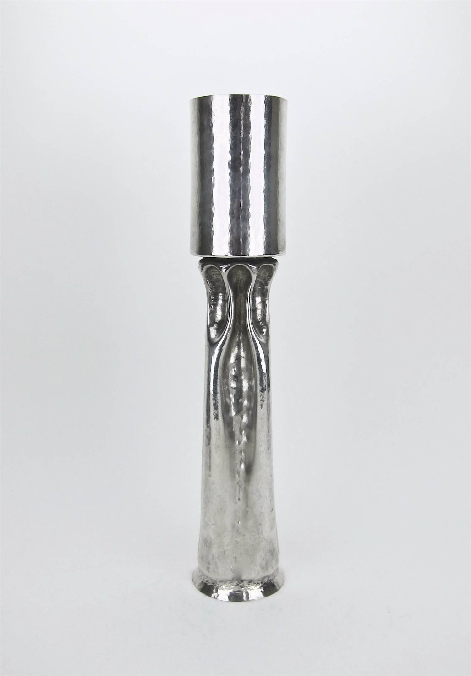 Metal Large Thomas Markusen Vintage Silvered Candleholder