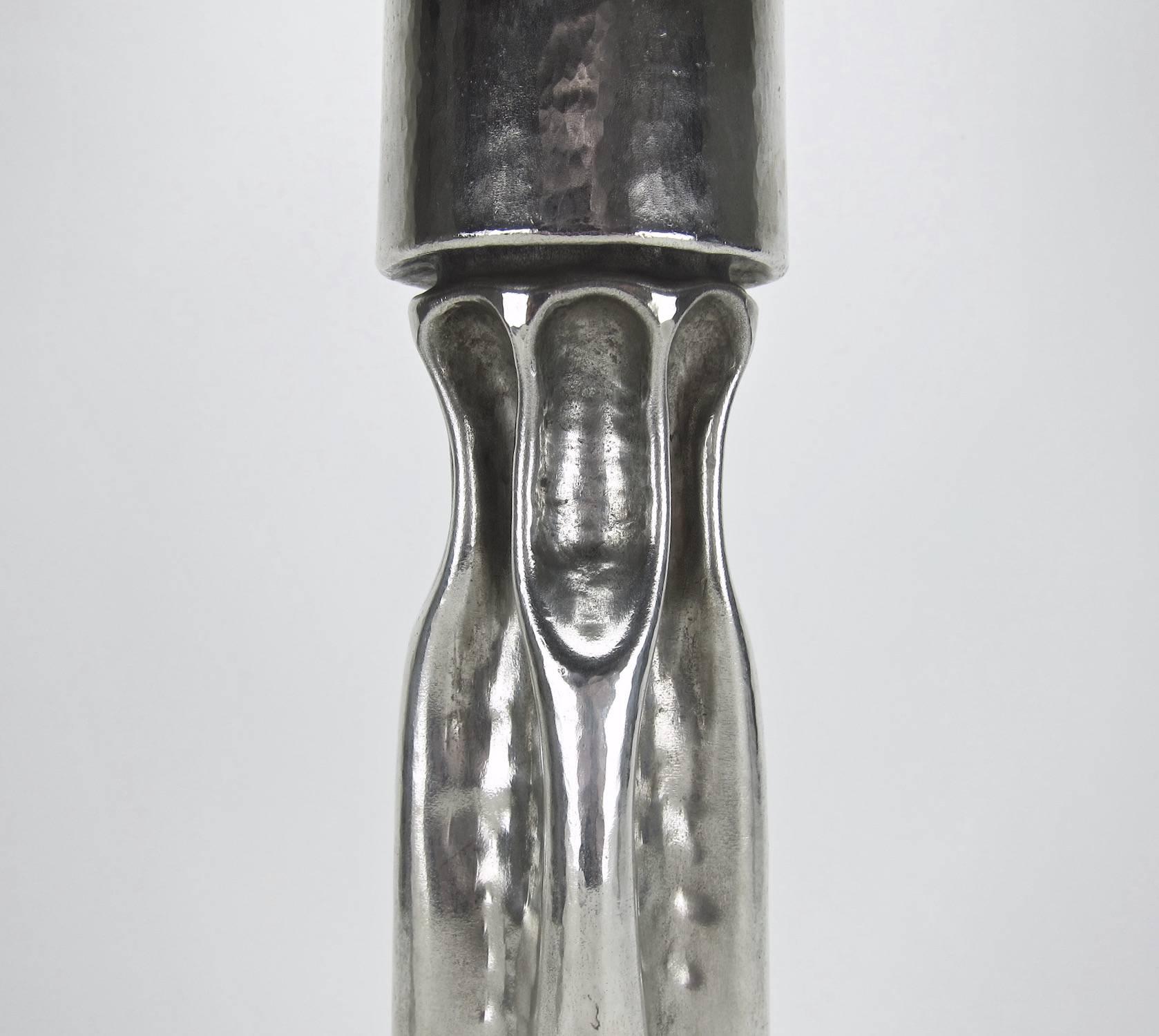 Large Thomas Markusen Vintage Silvered Candleholder (Moderne der Mitte des Jahrhunderts)
