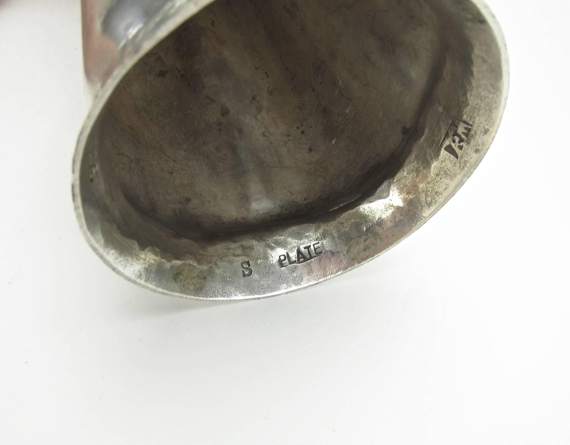 American Large Thomas Markusen Vintage Silvered Candleholder