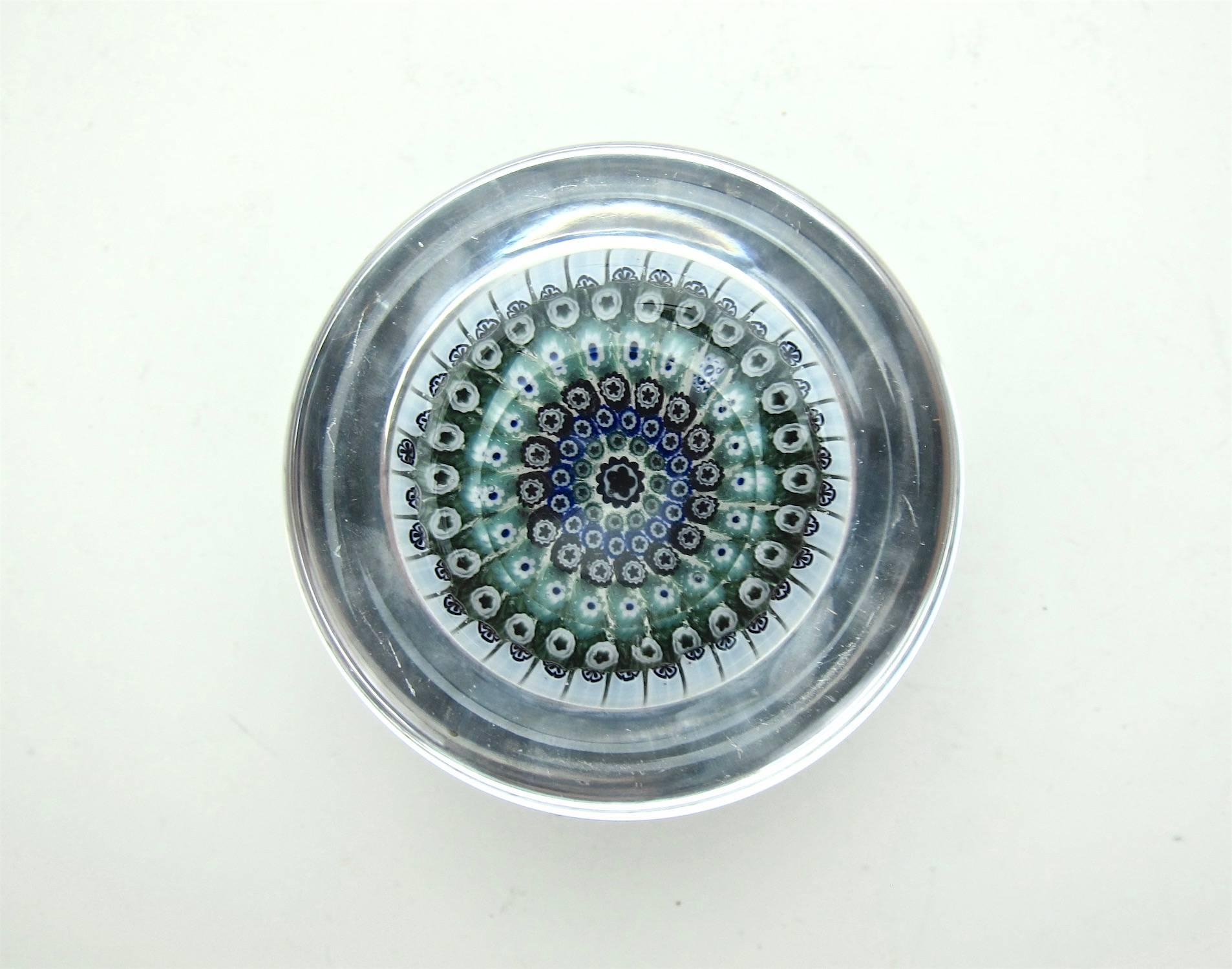 Hand-Crafted Whitefriars Close Concentric Millefiori Glass Paperweight, 1970