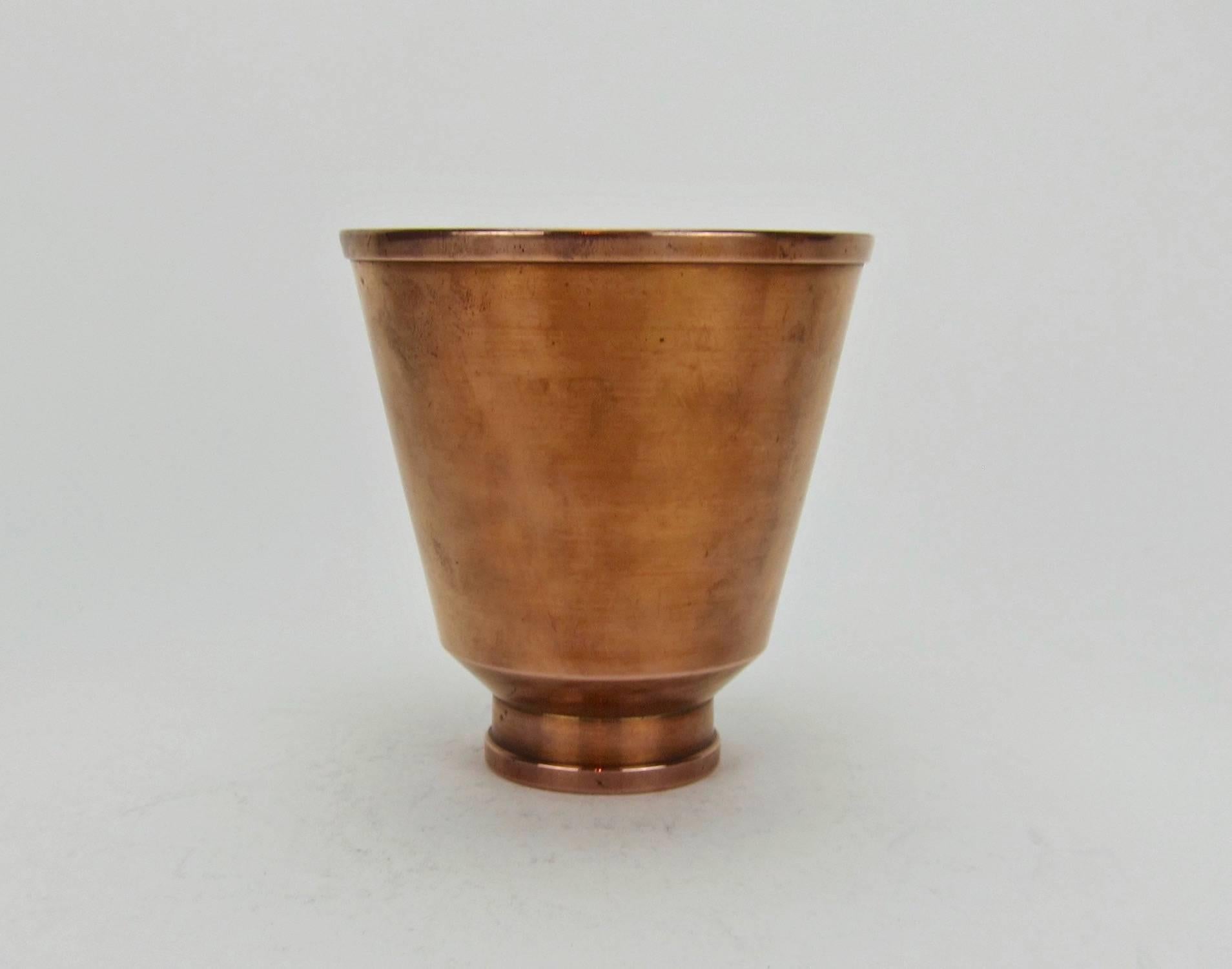 Spun American Arts & Crafts Copper Vase by Marie Zimmermann For Sale