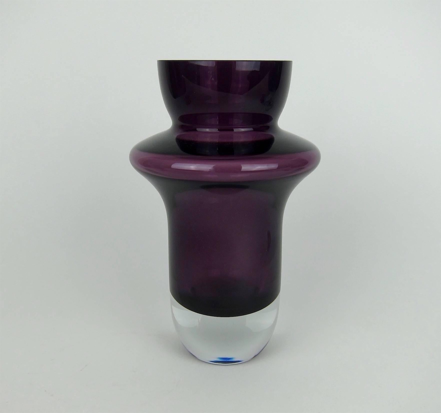 Modern Large Marquis by Waterford Amethyst Crystal Vase