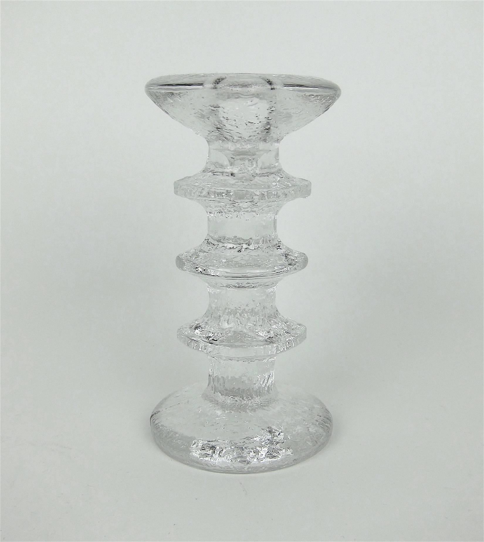 Iittala Festivo Glass Candlesticks Designed by Timo Sarpaneva of Finland 1