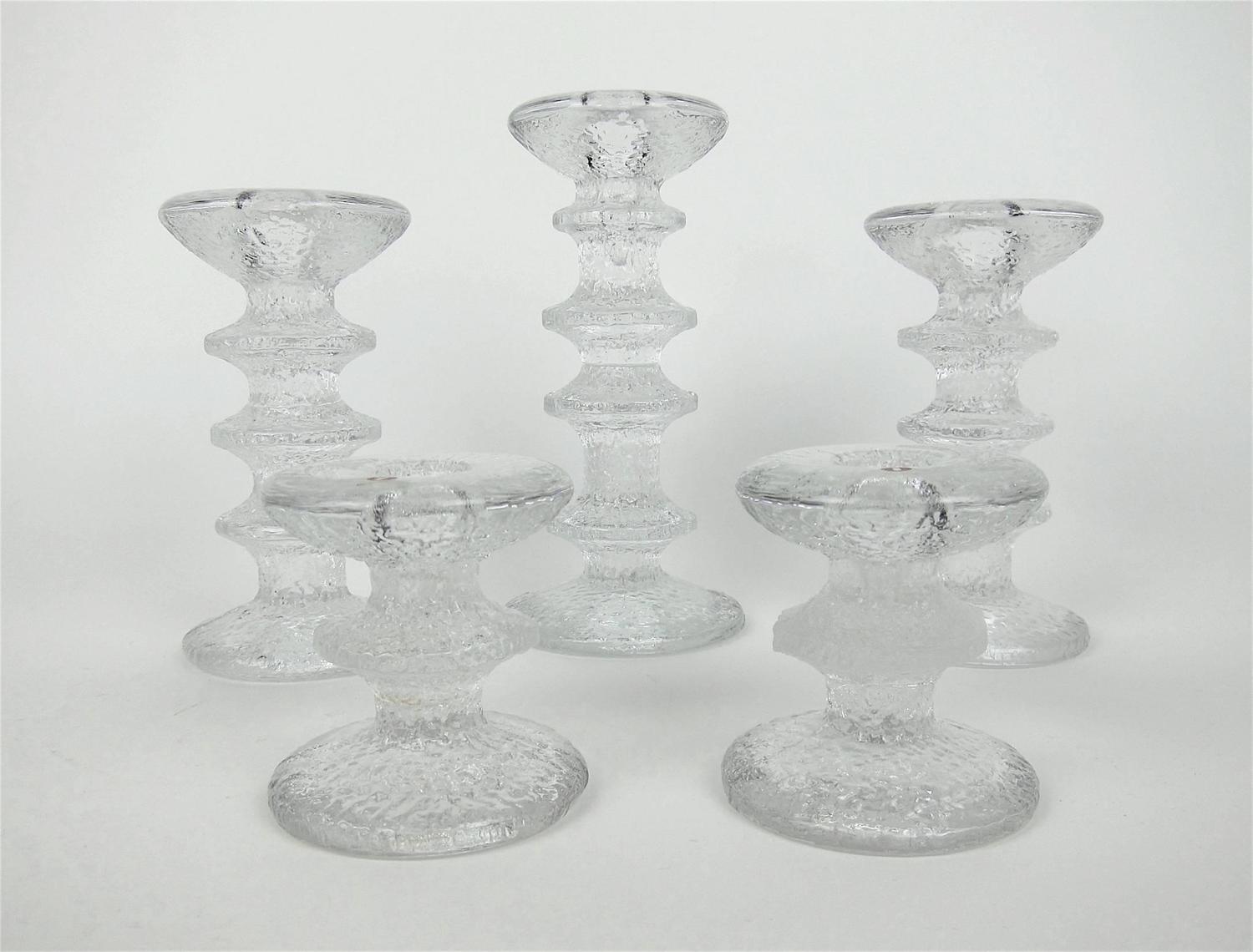 Iittala Festivo Glass Candle Holders Designed by Timo Sarpaneva of