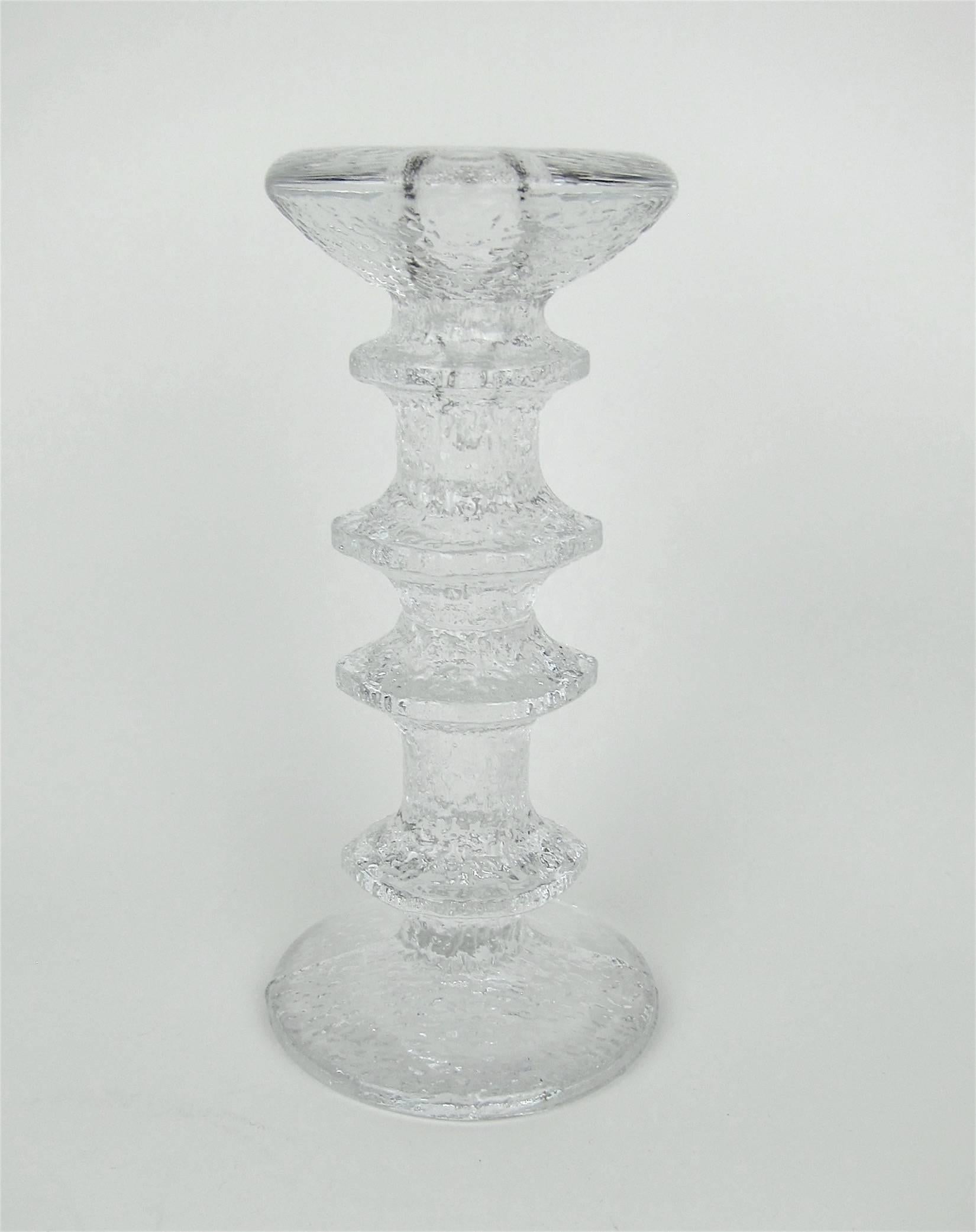 Iittala Festivo Glass Candle Holders Designed by Timo Sarpaneva of Finland 1
