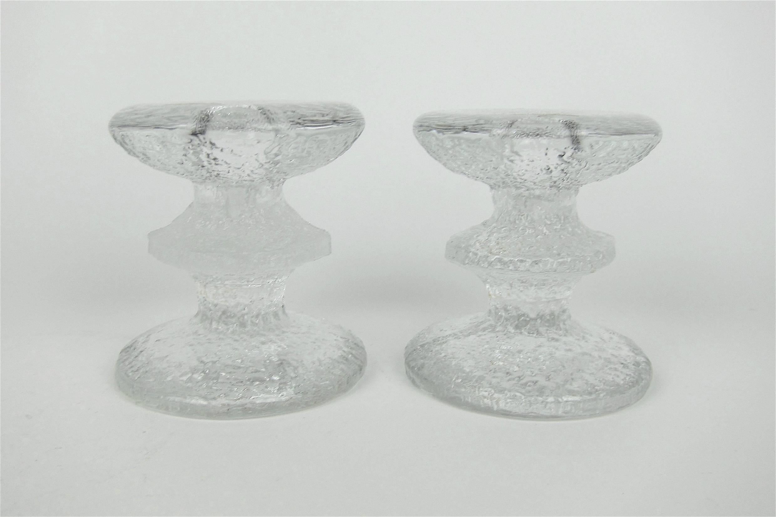 Iittala Festivo Glass Candle Holders Designed by Timo Sarpaneva of Finland 3