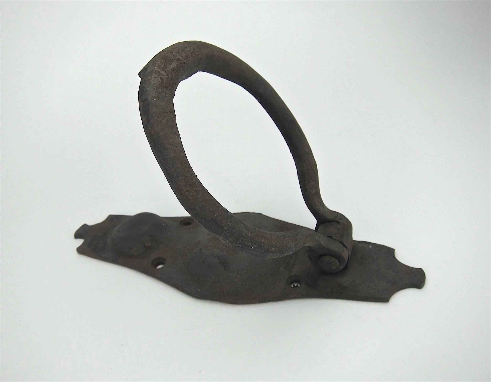 Antique Iron Door Knocker by Marie Zimmermann In Good Condition In Los Angeles, CA