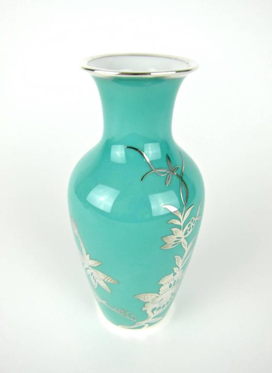 Rosenthal Porcelain Silver Overlay Vase at 1stDibs