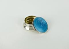Lawrence Emanuel Sterling Silver Pill Box with Guilloche Enamel