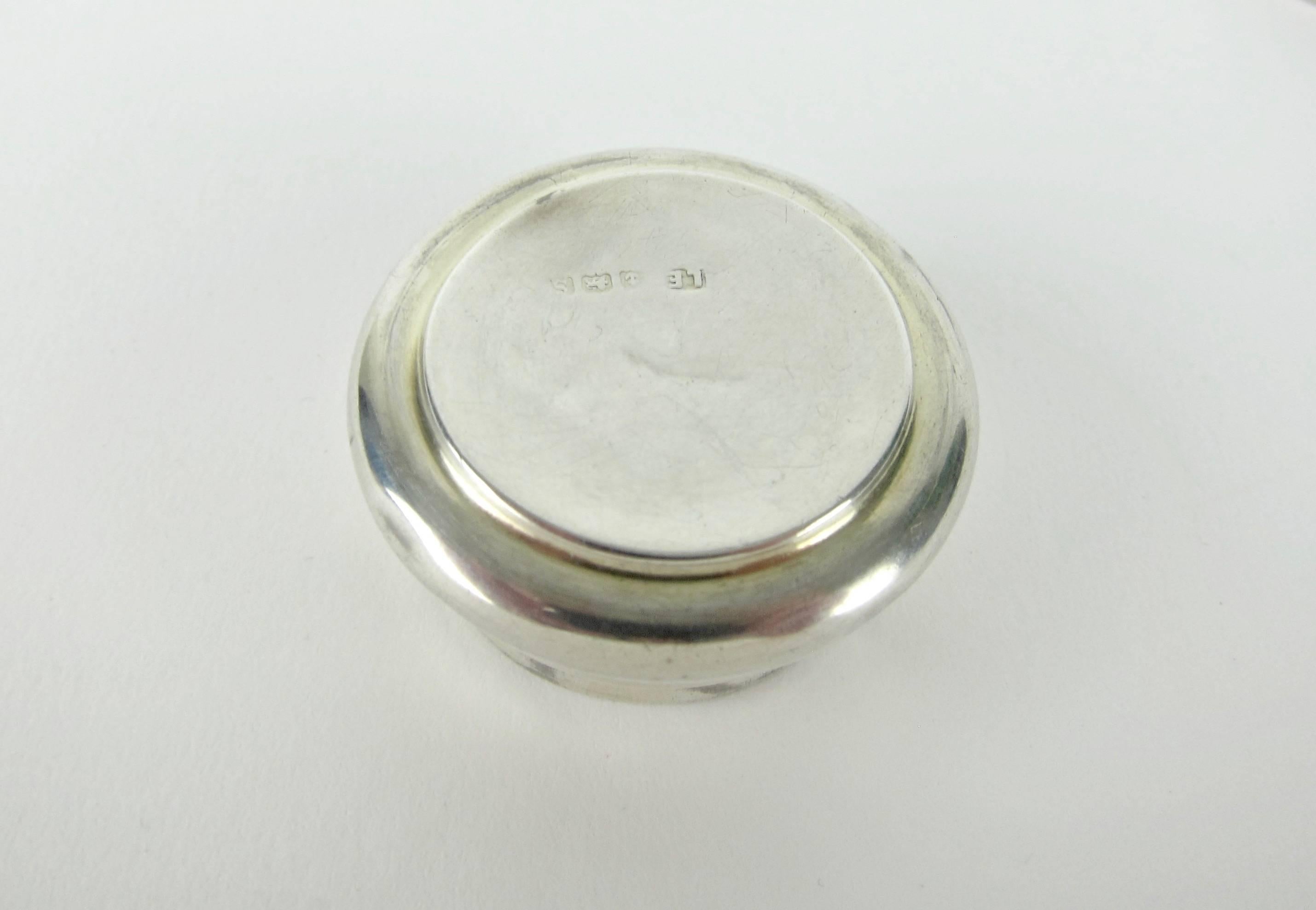 Lawrence Emanuel Sterling Silver Pill Box with Guilloche Enamel In Good Condition In Los Angeles, CA
