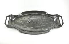 Enormous European Art Nouveau Fish Platter by Orivit, circa 1900
