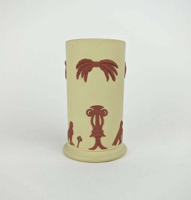 Wedgwood Egyptian Garden Pot and Vase in Terracotta on Primrose Yellow