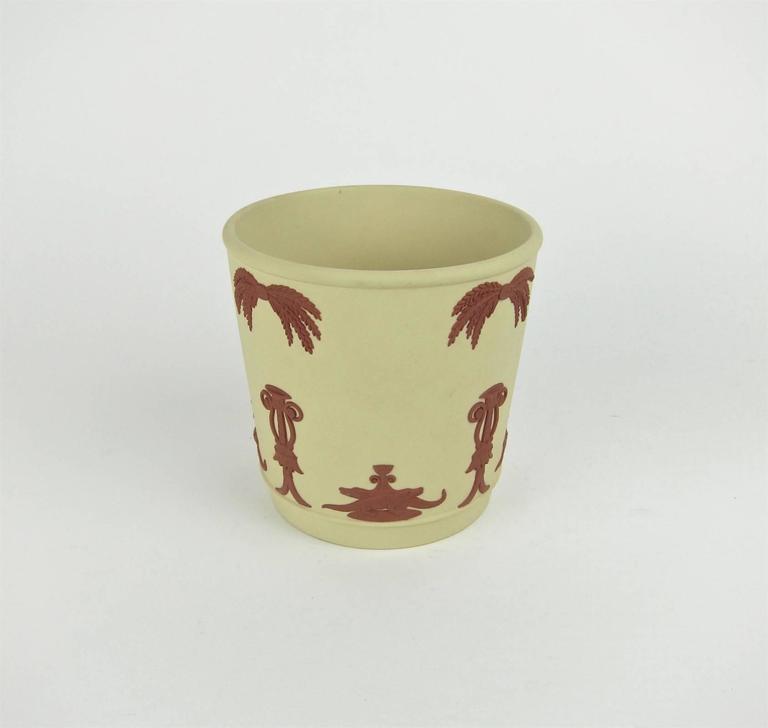 Wedgwood Egyptian Garden Pot and Vase in Terracotta on Primrose Yellow