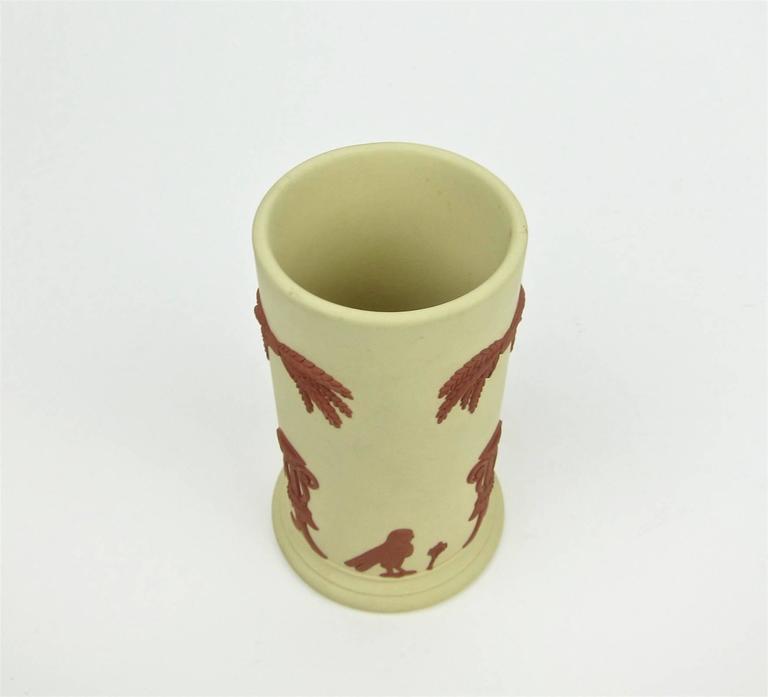 Wedgwood Egyptian Garden Pot and Vase in Terracotta on Primrose Yellow