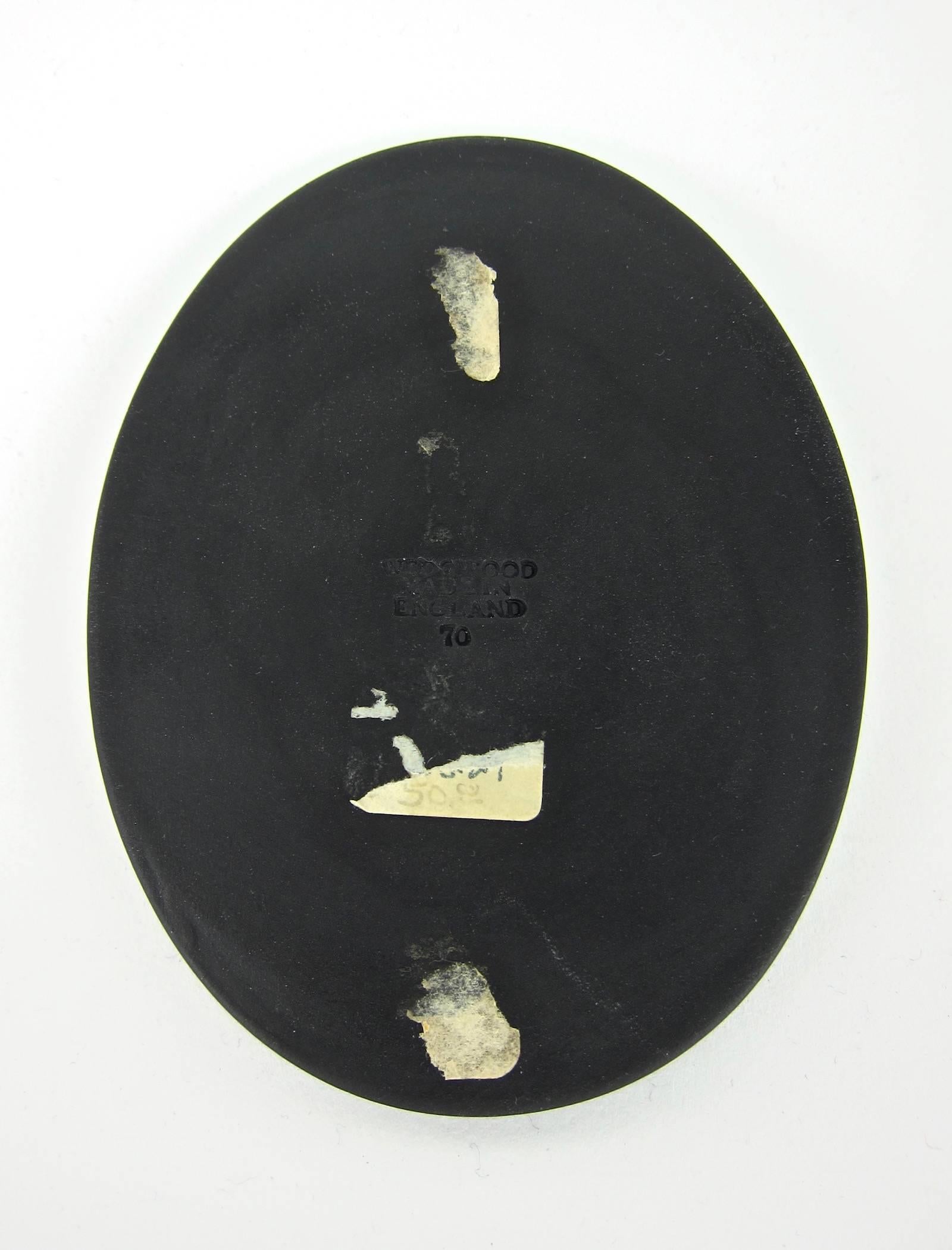 Neoclassical Wedgwood Beethoven Black Basalt Portrait Medallion in Original Box