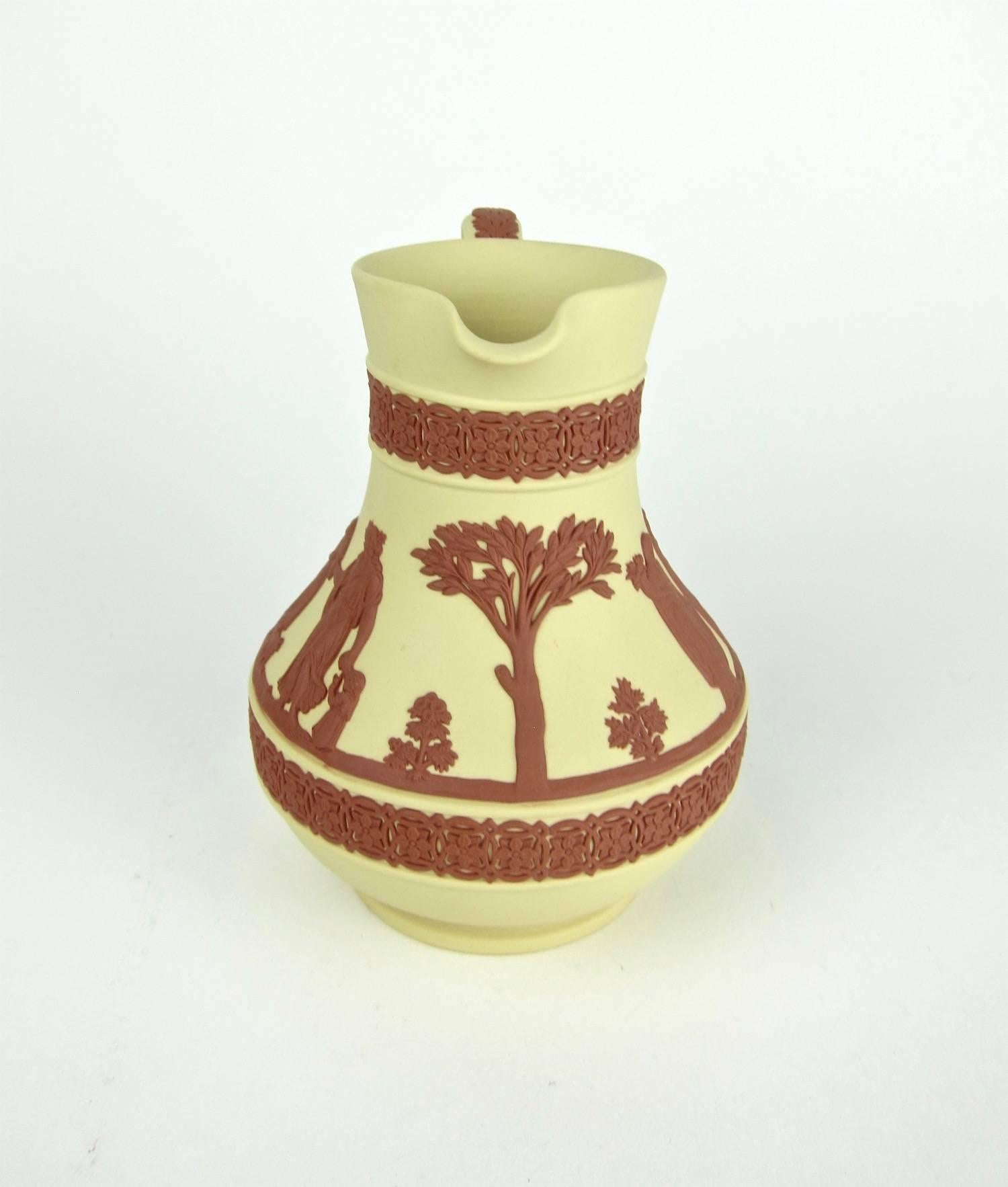 Vintage Wedgwood Jasper Ware Etruscan Jug, Bud and Potpourri Vase Collection In Good Condition In Los Angeles, CA
