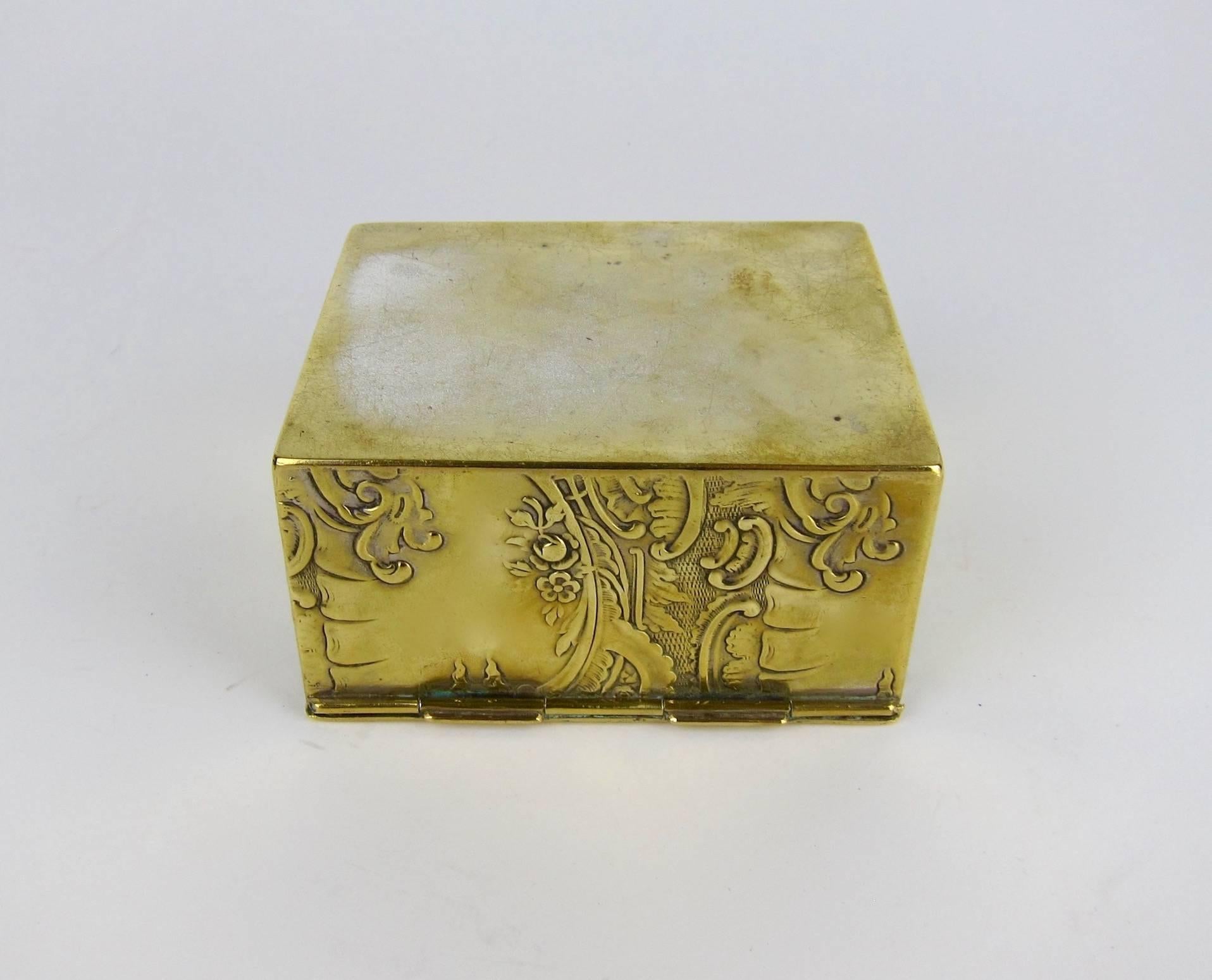 Antique Embossed Brass Box with Cedar Lining 3