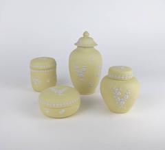 Vintage Wedgwood Primrose Yellow Jasper Covered Vessels