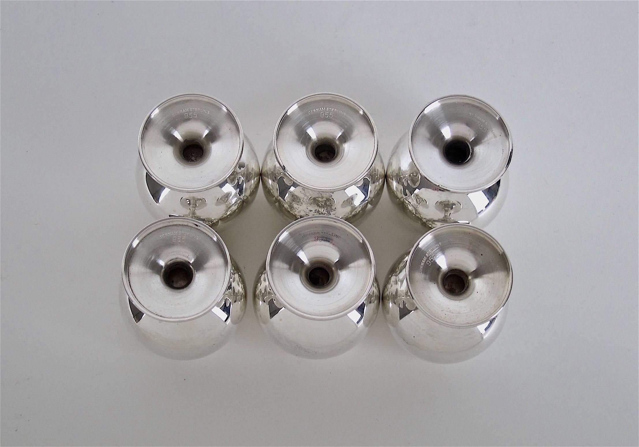 Mid-Century Gorham Sterling Silver Vodka or Cordial Set In Good Condition In Los Angeles, CA