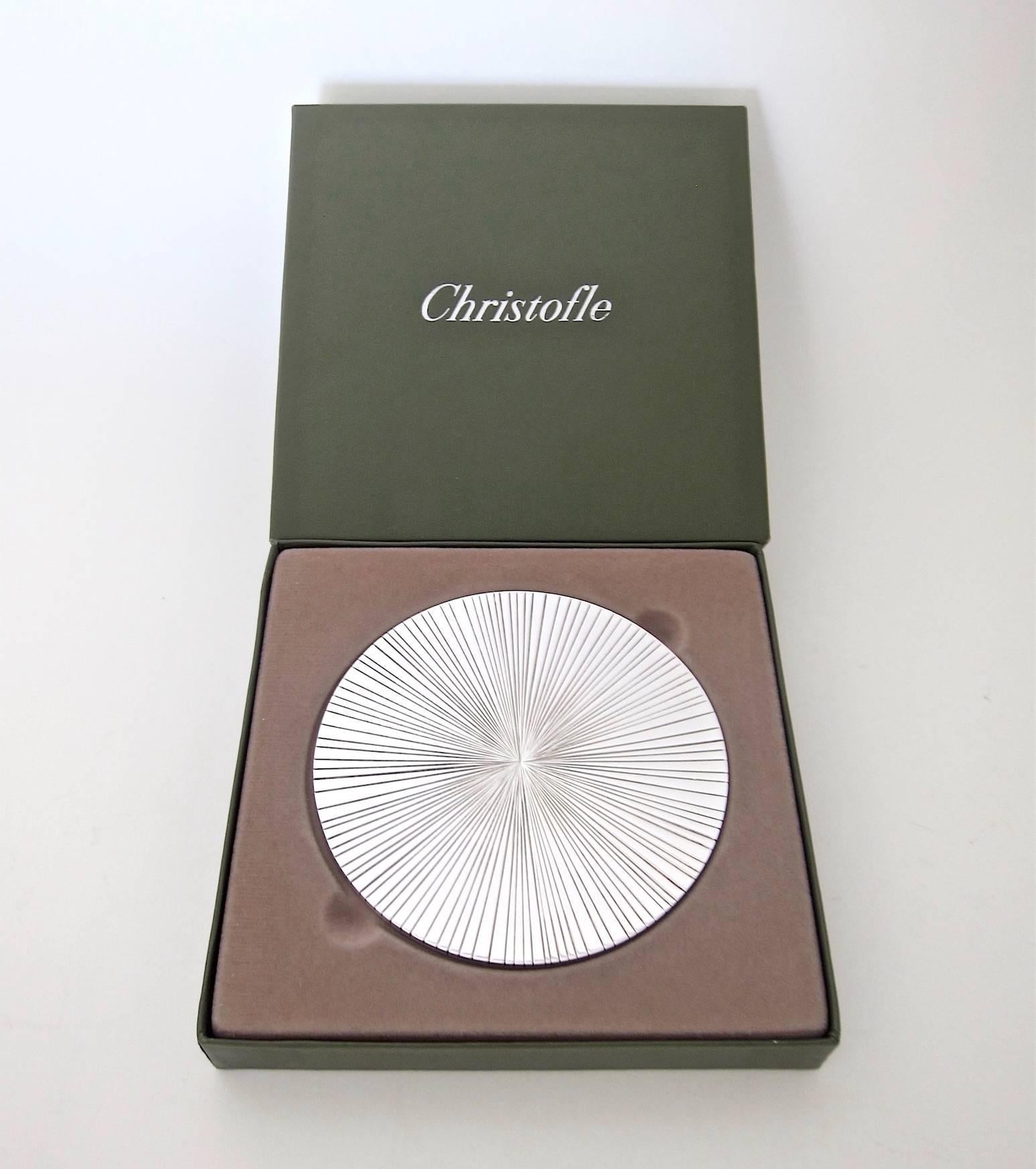 French Michele Oka Doner for Christofle Palm Wine Bottle Coaster with Original Box