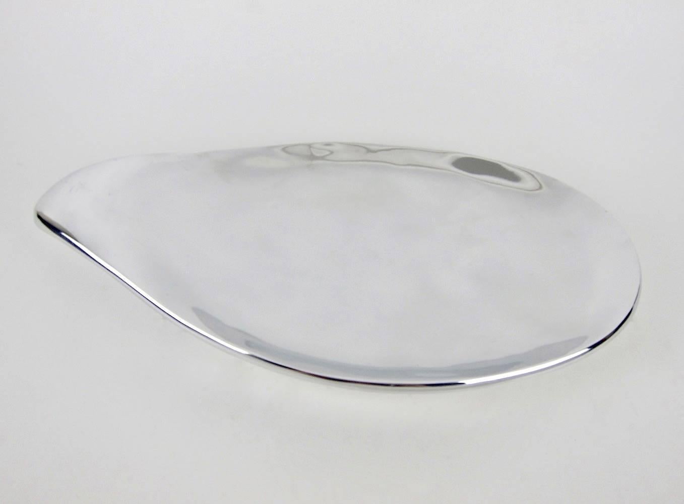 Mid-Century Modern Large Eva Zeisel Biomorphic Silver Platter for Nambe