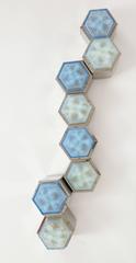 Hexagonal Wall Light Blue Chrome and Glass, style of Poliarte, 1960, 1970 Italian