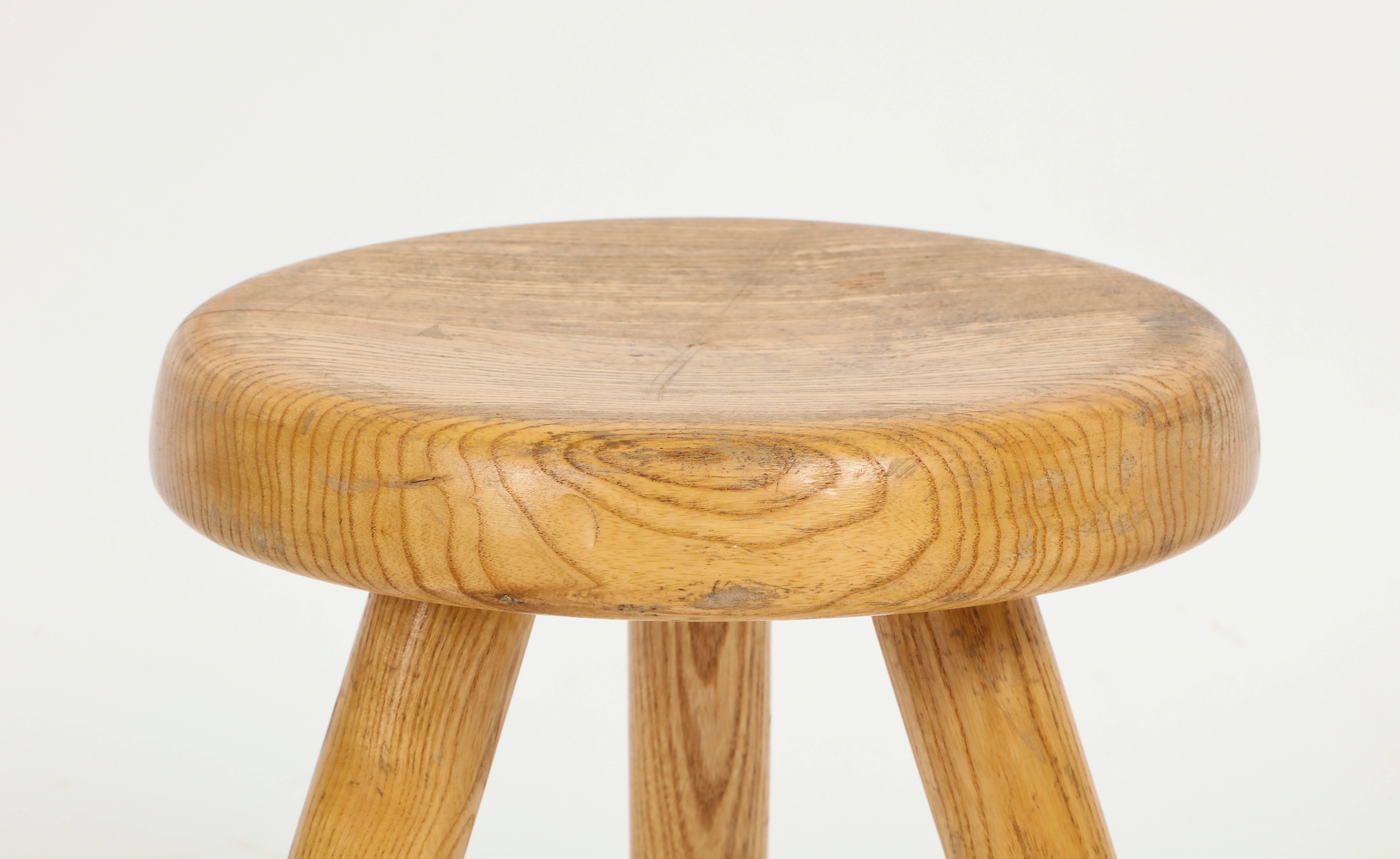 French 1950s Charlotte Perriand Wooden Stool