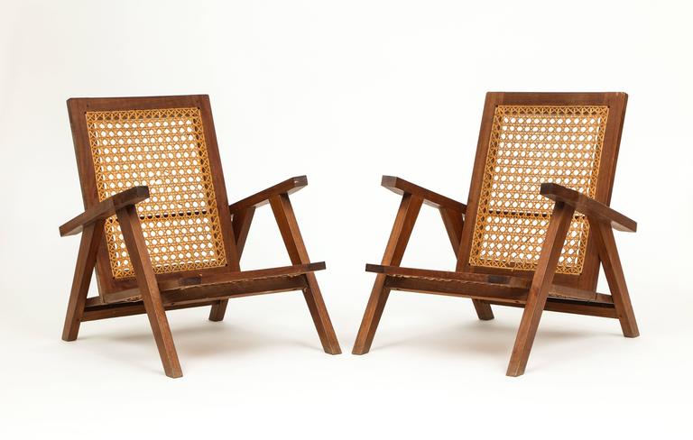 1960s Style Furniture pierre jeanneret style caned lounge chairs, 1950s-1960s mid 1960s Style Furniture pierre jeanneret style caned lounge chairs, 1950s-1960s mid