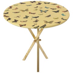 Fornasetti Butterfly Table with Brass Base 1950, 1970 Midcentury Italian