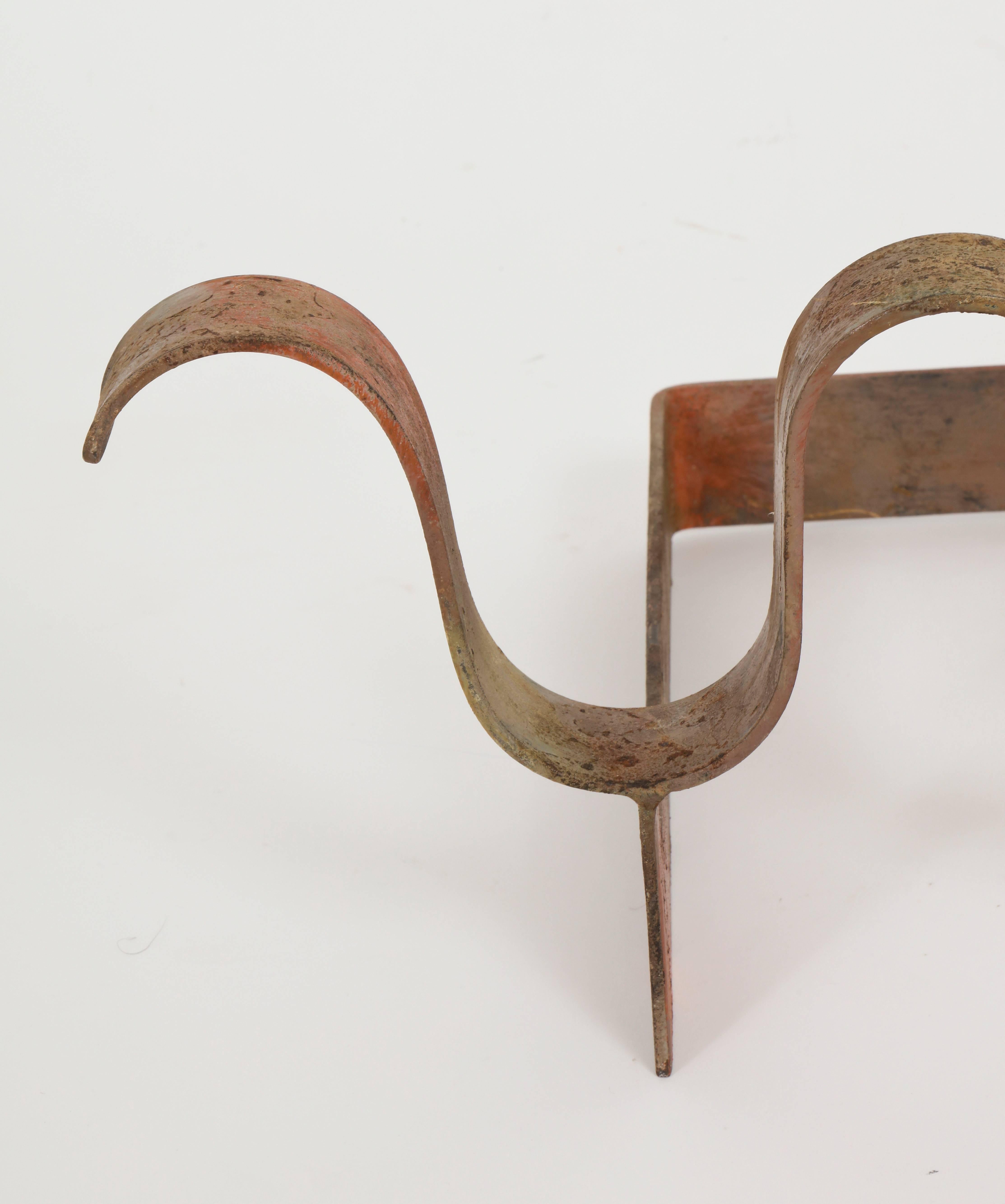 Mid-20th Century Architectural 1950s Andiron France the Style of Jean Royere, Mid-Century Modern