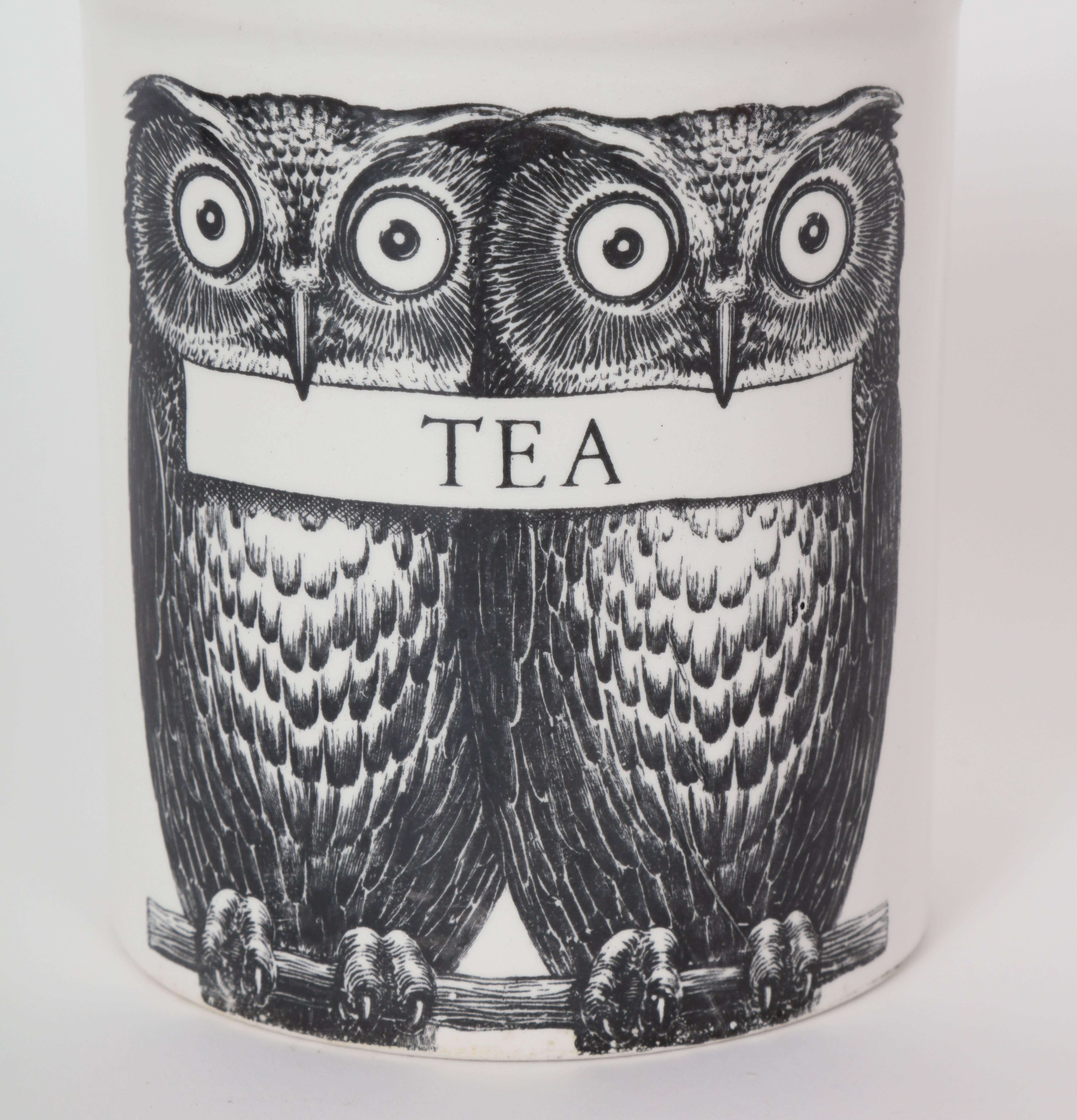 vintage owl canister set