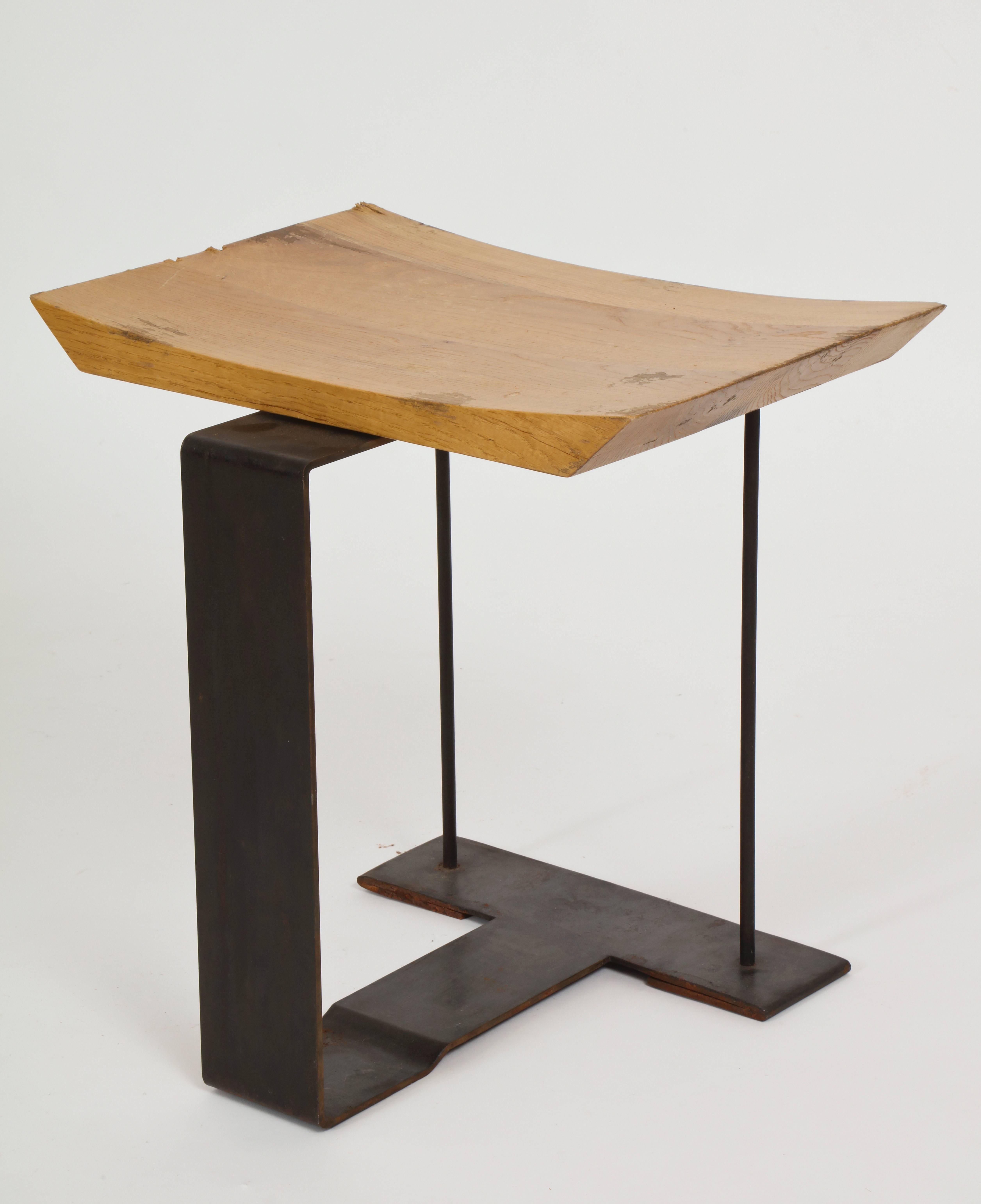 French Iron and Wood Stools Tables After Pierre Chareau SN2 France 1920s-1930s Deco