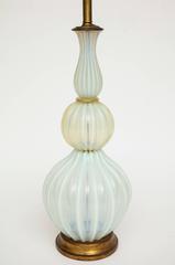 Marbro Murano Opaline White Blue Midcentury Monumental Lamp, 1940s-1950s