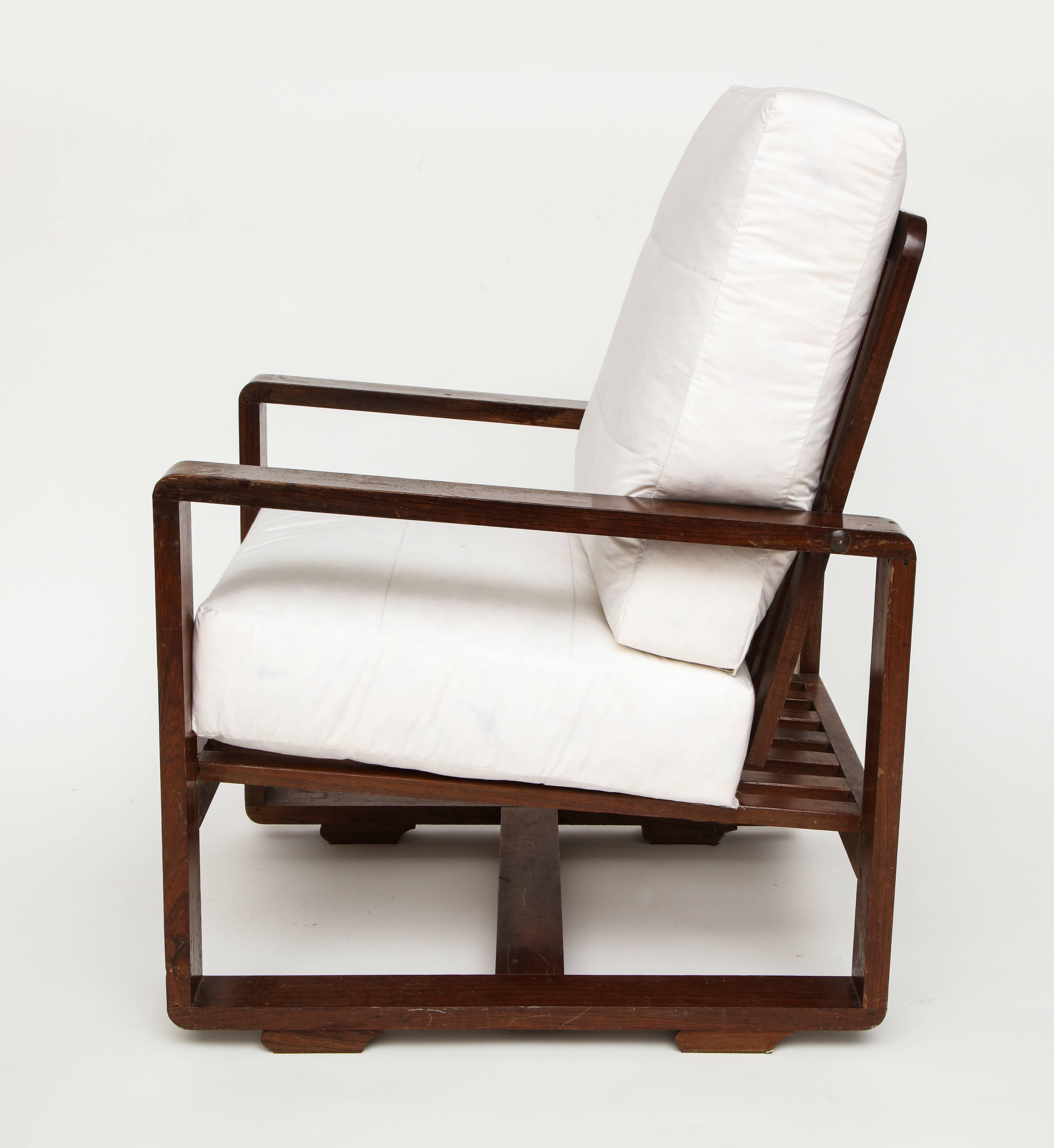 Art Deco Sornay Style Deco Rosewood Lounge Chairs, France 1930-1940 Mid-Century Modernist For Sale