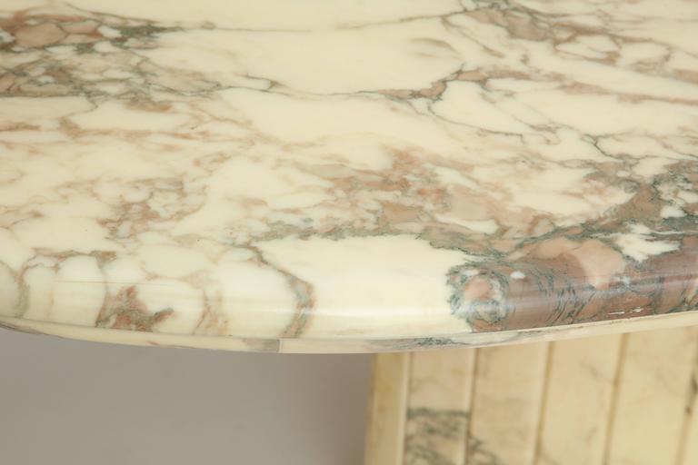Vintage White Brown Grey Oval Marble Dining Table Mid Century France 1970s At 1stdibs