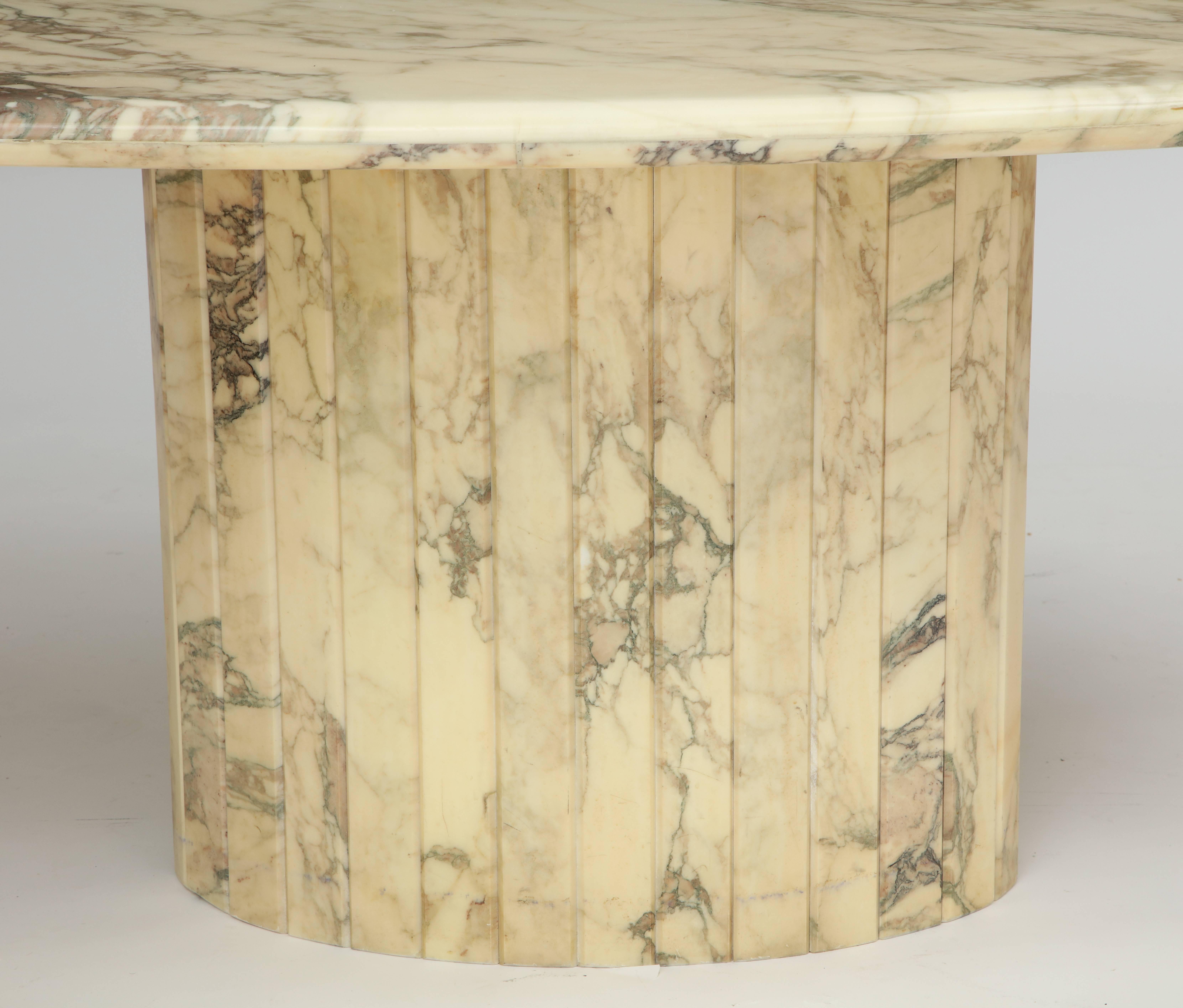 Vintage White Brown Grey Oval Marble Dining Table, Mid-Century, France, 1970s at 1stDibs ...