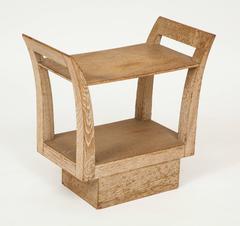 Royere Gouffe Cerused Oak Pair of Nightstand or Side Tables, France, 1930
