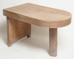 Elegant French Deco Cerused Oakwood Console Ladies Desk, Midcentury, France