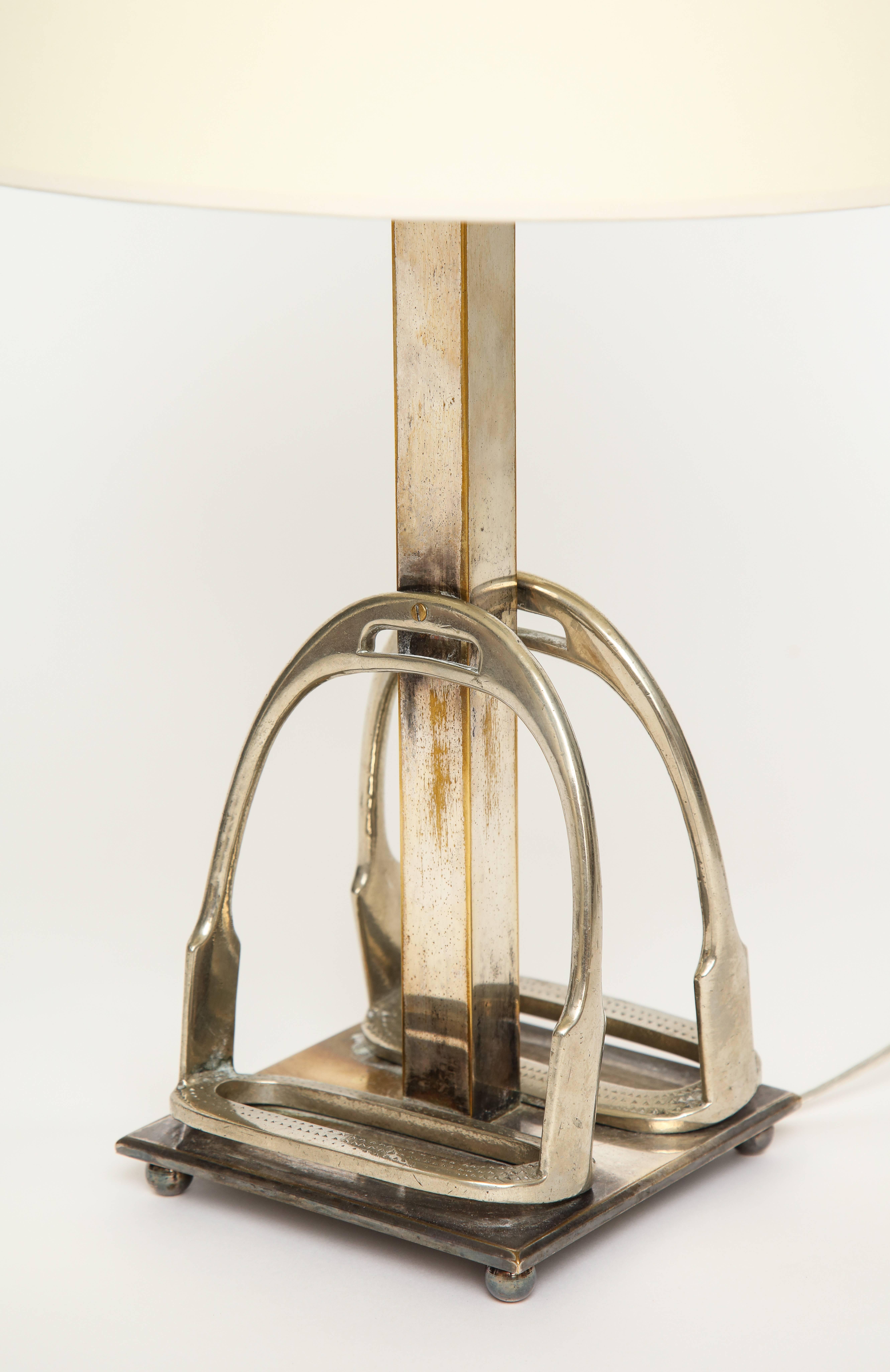 French Adnet Attributed Art Deco Nickel Desk Table Lamp, France, 1930s For Sale