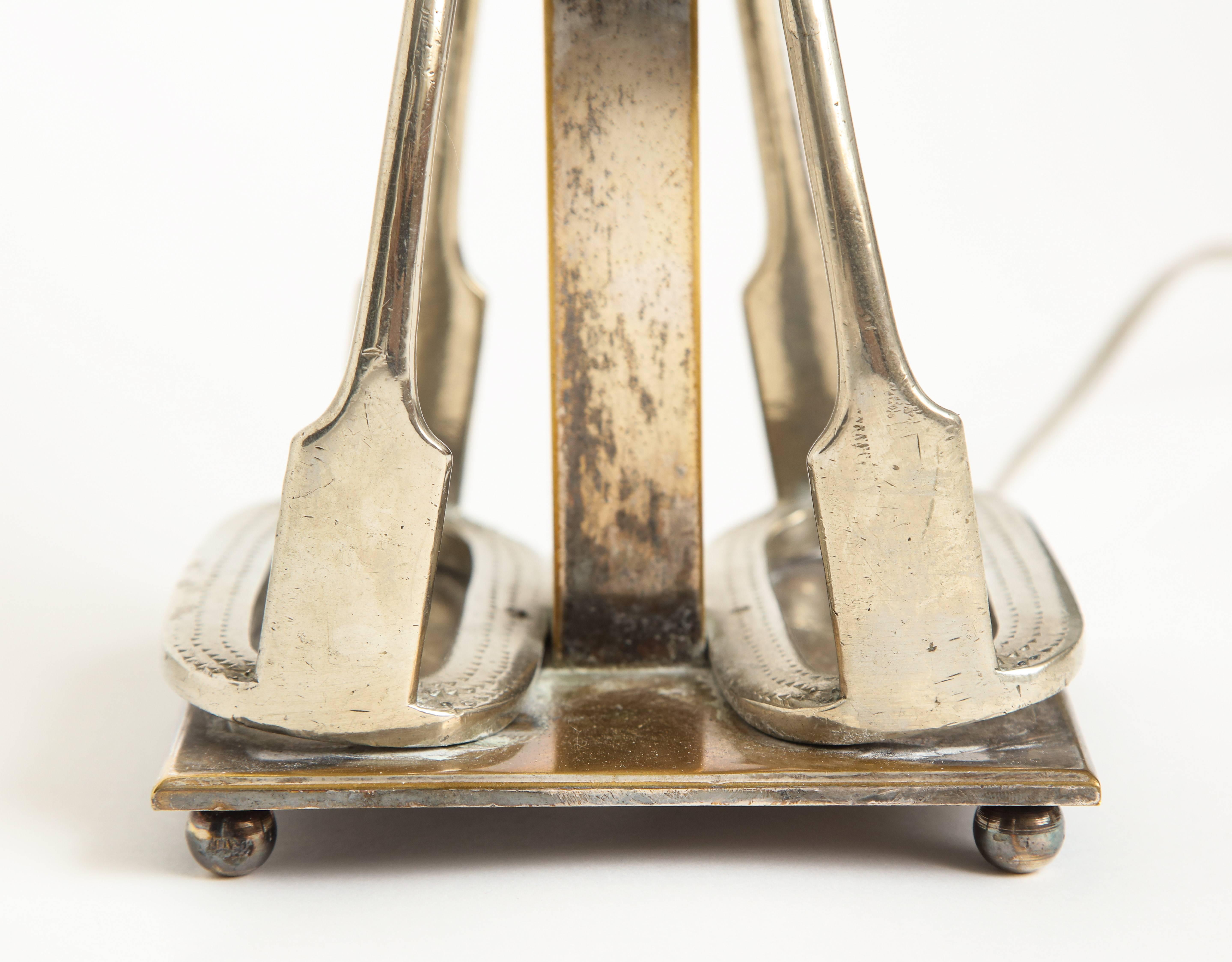 Adnet Attributed Art Deco Nickel Desk Table Lamp, France, 1930s For Sale 1