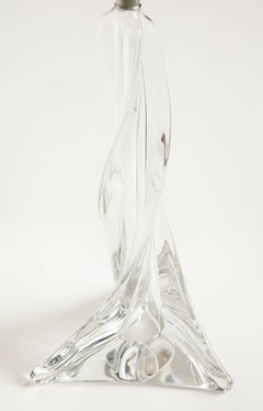 Beautiful Heavy Crystal Table Lamp, 1970s, France