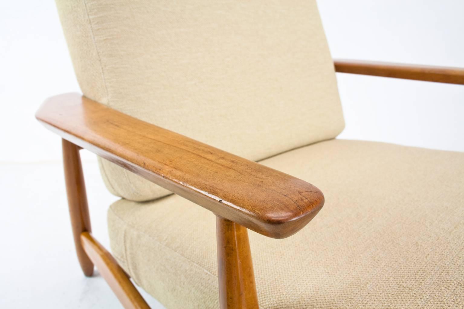 Beautiful Pair of Danish Modern Easy Chairs 1960s, New Upholstered 2