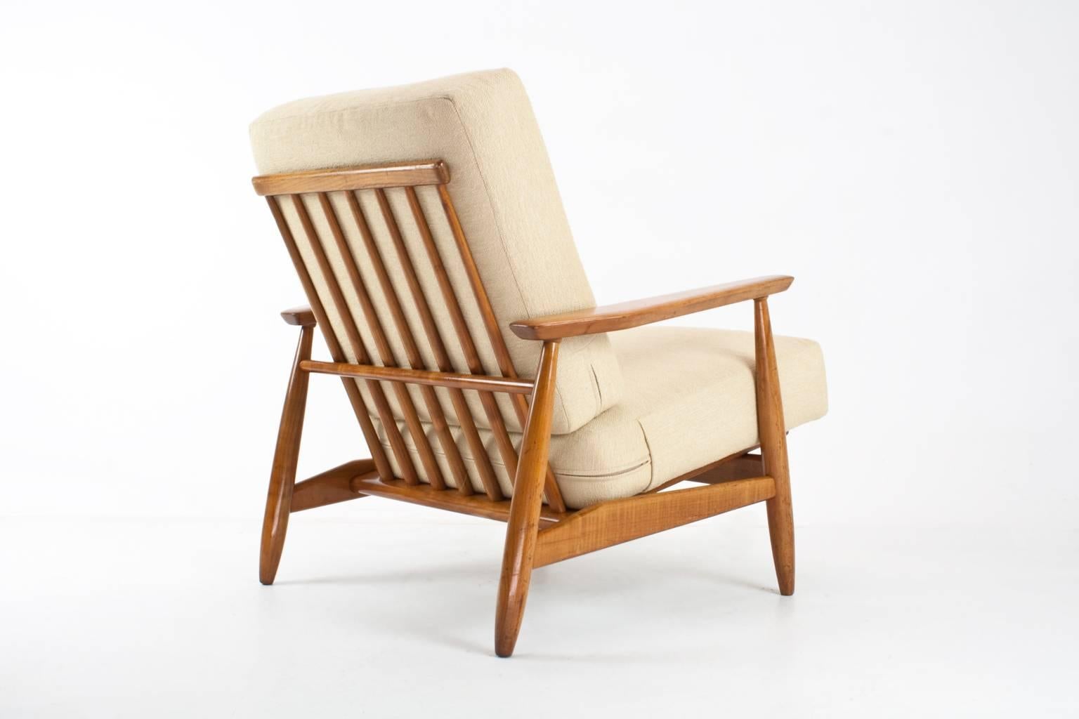 Beautiful Pair of Danish Modern Easy Chairs 1960s, New Upholstered 1