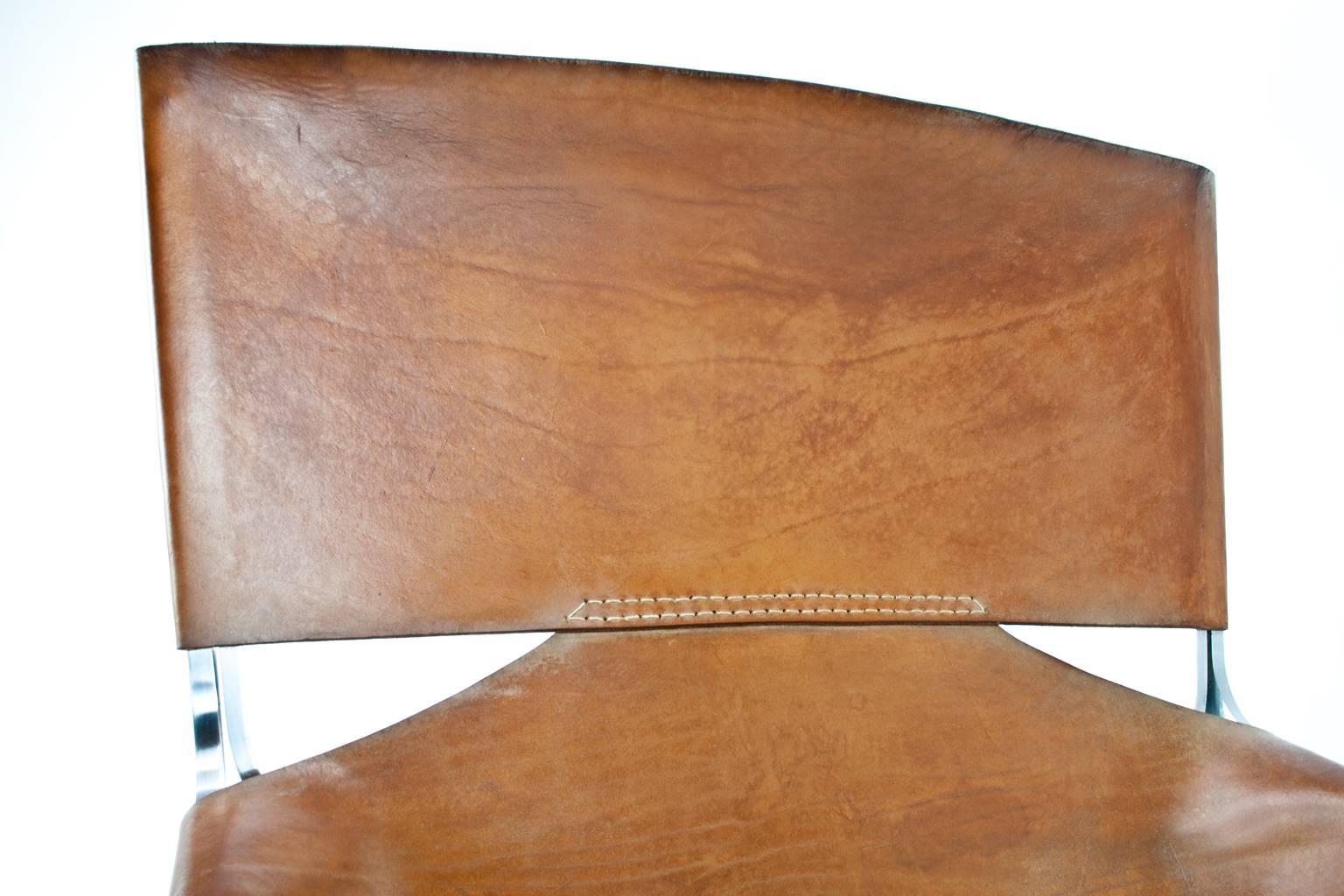 F444 Pierre Paulin Saddle Leather Lounge Chair for Artifort, Original 1969 In Good Condition In Beek en Donk, NL