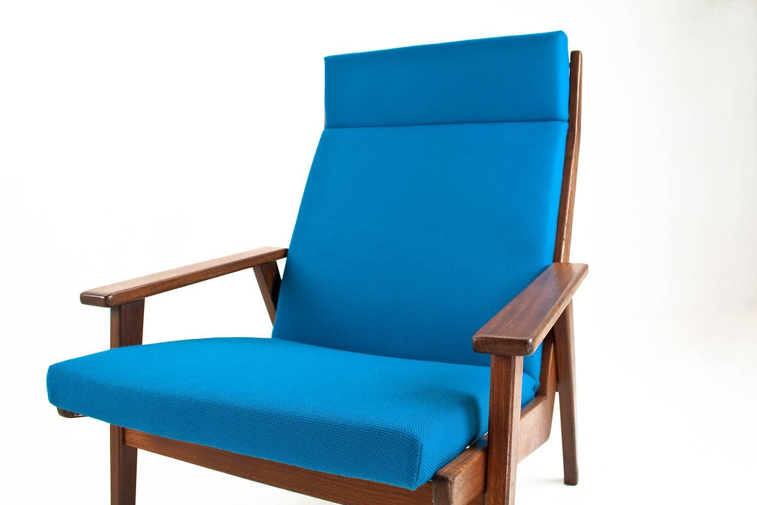 Mid-20th Century 1950s Set Dutch Easy Chair by Rob Parry Model Lotus in Teak with New Upholstery