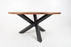 Dutch Mid-Century Large Round Oak Tripod Table by Martin Visser, 1960s