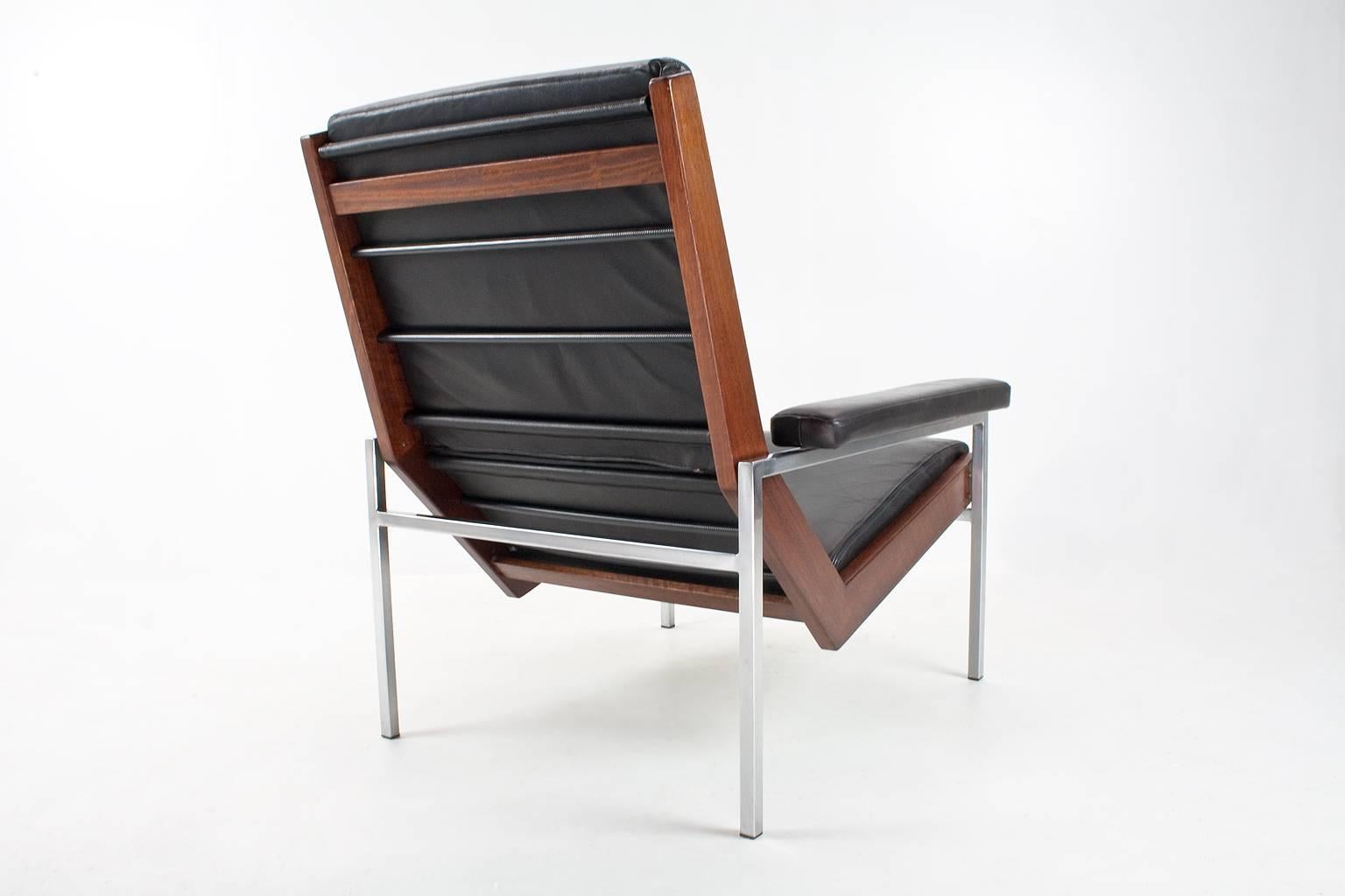 Mid-Century Modern Lounge Chair in Leather by Rob Parry 1960s Dutch Vintage Collectable