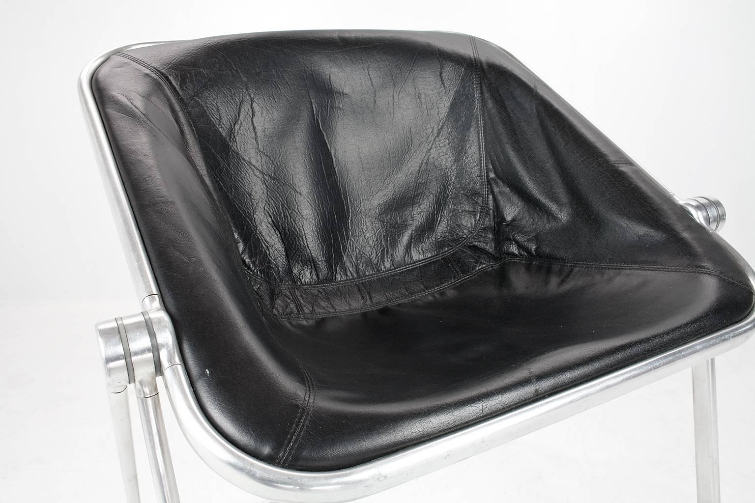 Mid-20th Century Leather Lounge Chair by Giancarlo Piretti for Casteli in 1969 Italian Design